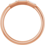 14K Gold Straight Baguette Natural Diamond Bezel-Set Three-Stone Anniversary Band - 1/10-1/6 CTW - Rose Gold - view 2