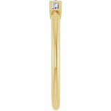 14K Gold Straight Baguette Natural Diamond Bezel-Set Three-Stone Anniversary Band - 1/10-1/6 CTW - Yellow Gold - view 4