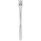 14K Gold Straight Baguette Lab-Grown Diamond Bezel-Set Three-Stone Anniversary Band - 1/10-1/6 CTW - White Gold - view 4