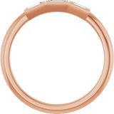 14K Gold Straight Baguette Natural Diamond Bezel-Set Three-Stone Anniversary Band - 1/10-1/6 CTW - Rose Gold - view 2