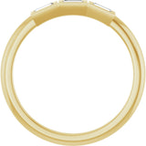 14K Gold Straight Baguette Lab-Grown Diamond Bezel-Set Three-Stone Anniversary Band - 1/10-1/6 CTW - Yellow Gold - view 2