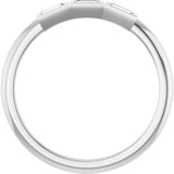 Platinum Straight Baguette Natural Diamond Bezel-Set Three-Stone Anniversary Band - 1/10-1/6 CTW - view 2