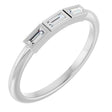 Platinum Straight Baguette Lab-Grown Diamond Bezel-Set Three-Stone Anniversary Band - 1/10-1/6 CTW