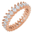 14K Gold Pear Natural Diamond Eternity Band - 3x2mm Stones - Rose Gold
