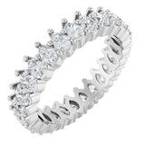 Platinum Pear Natural Diamond Eternity Band - 3x2mm Stones