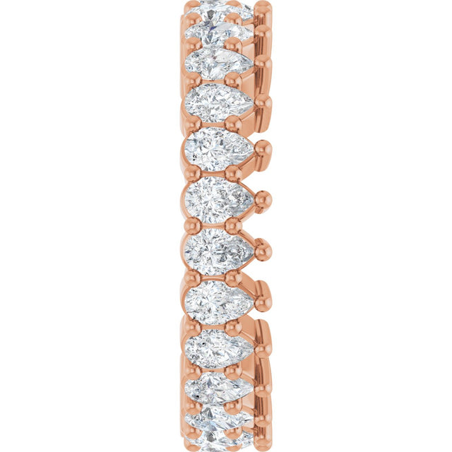 14K Gold Pear Lab-Grown Diamond Eternity Band - 3x2mm Stones - Rose Gold - view 4