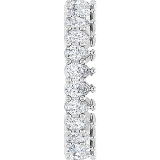 Platinum Pear Lab-Grown Diamond Eternity Band - 3x2mm Stones - view 4