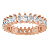 14K Gold Pear Lab-Grown Diamond Eternity Band - 3x2mm Stones - Rose Gold - view 3
