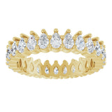 14K Gold Pear Lab-Grown Diamond Eternity Band - 3x2mm Stones - Yellow Gold - view 3