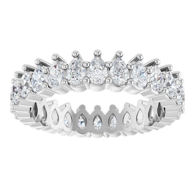 Platinum Pear Lab-Grown Diamond Eternity Band - 3x2mm Stones - view 3