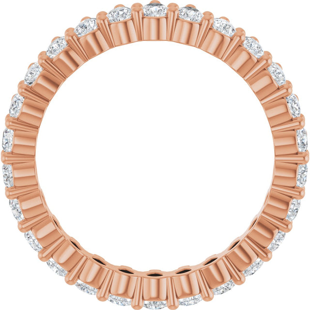 14K Gold Pear Lab-Grown Diamond Eternity Band - 3x2mm Stones - Rose Gold - view 2