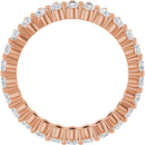 14K Gold Pear Natural Diamond Eternity Band - 3x2mm Stones - Rose Gold - view 2