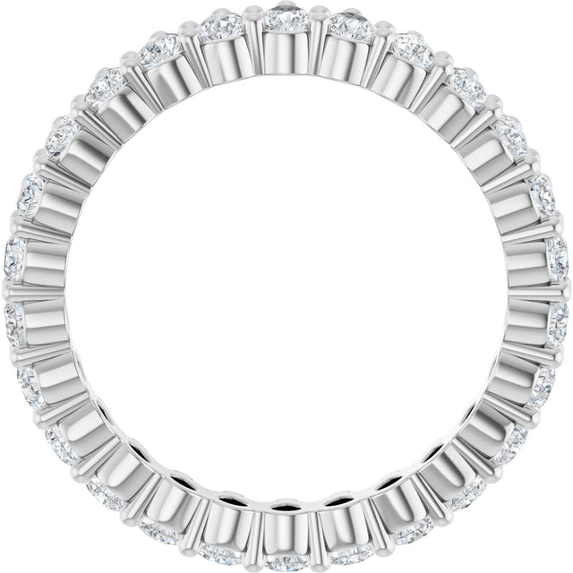 14K Gold Pear Natural Diamond Eternity Band - 3x2mm Stones - White Gold - view 2
