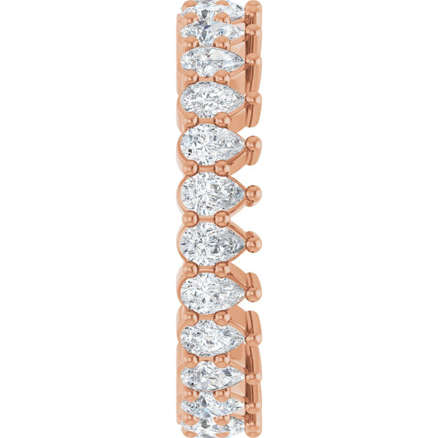 14K Gold Pear Lab-Grown Diamond Eternity Band - 3x2mm Stones - Rose Gold - view 4