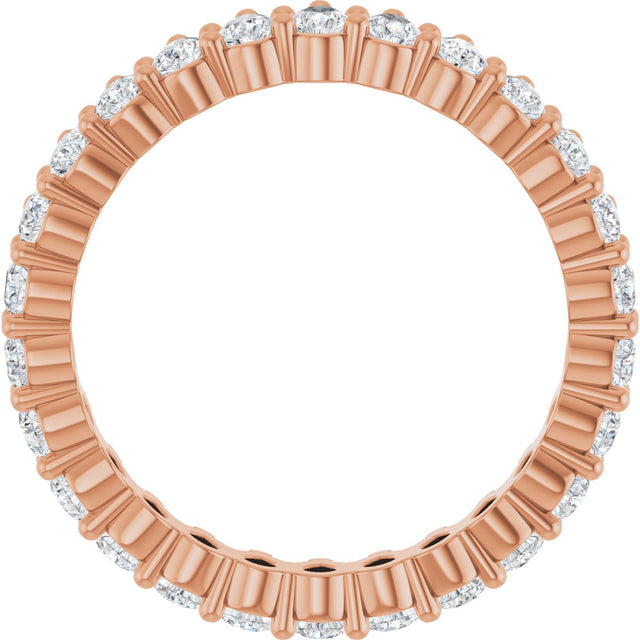 14K Gold Pear Lab-Grown Diamond Eternity Band - 3x2mm Stones - Rose Gold - view 2