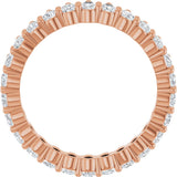 14K Gold Pear Natural Diamond Eternity Band - 3x2mm Stones - Rose Gold - view 2