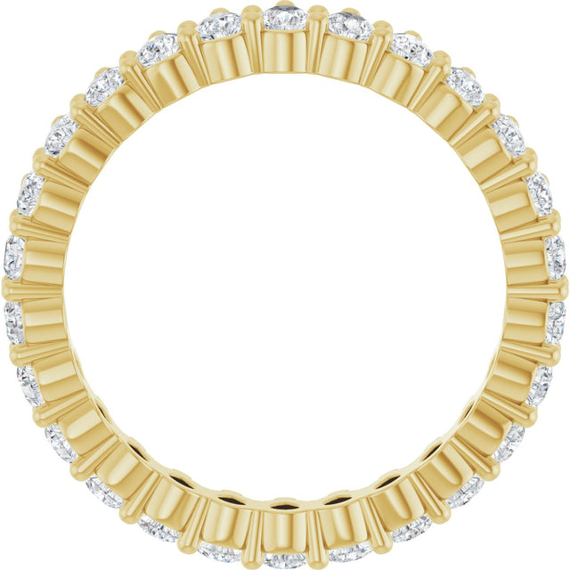 14K Gold Pear Natural Diamond Eternity Band - 3x2mm Stones - Yellow Gold - view 2