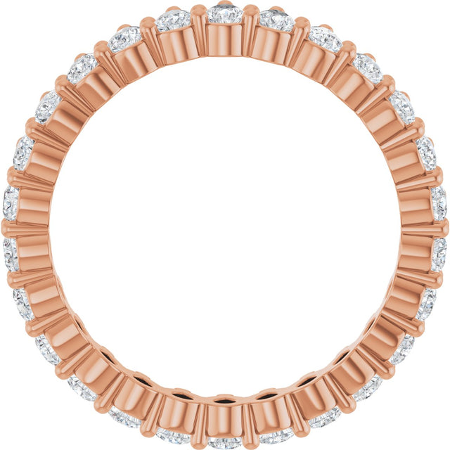 14K Gold Pear Natural Diamond Eternity Band - 3x2mm Stones - Rose Gold - view 2