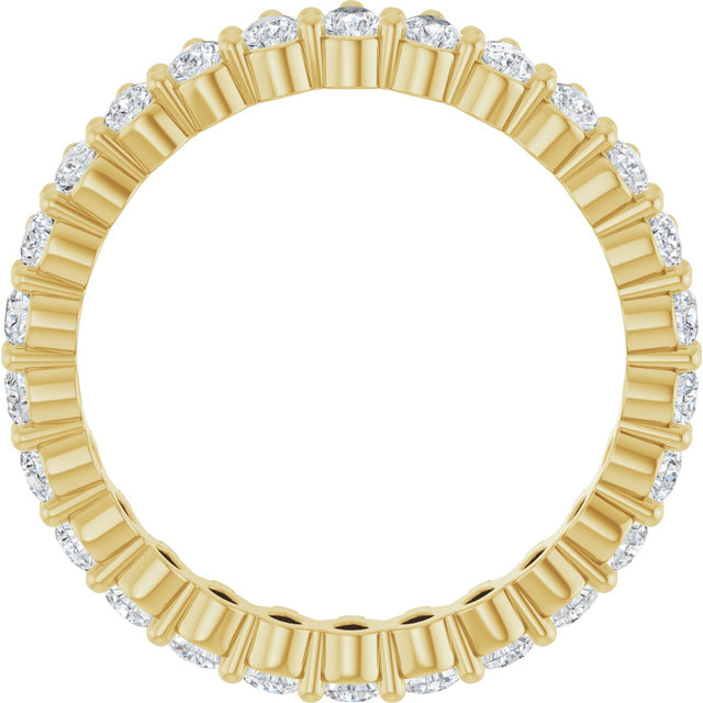 14K Gold Pear Natural Diamond Eternity Band - 3x2mm Stones - Yellow Gold - view 2