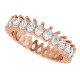 14K Gold Pear Lab-Grown Diamond Eternity Band - 3x2mm Stones - Rose Gold - view 5