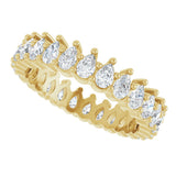 14K Gold Pear Natural Diamond Eternity Band - 3x2mm Stones - Yellow Gold - view 5
