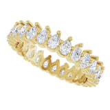 14K Gold Pear Lab-Grown Diamond Eternity Band - 3x2mm Stones - Yellow Gold - view 5