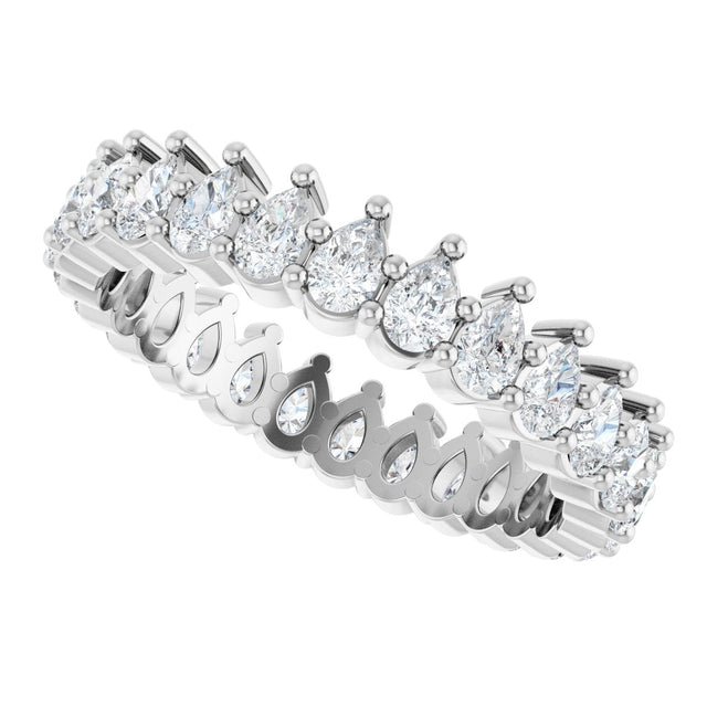 Platinum Pear Lab-Grown Diamond Eternity Band - 3x2mm Stones - view 5
