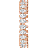 14K Gold Pear Lab-Grown Diamond Eternity Band - 3x2mm Stones - Rose Gold - view 4