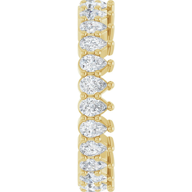 14K Gold Pear Lab-Grown Diamond Eternity Band - 3x2mm Stones - Yellow Gold - view 4