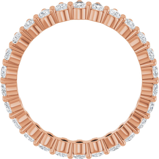 14K Gold Pear Lab-Grown Diamond Eternity Band - 3x2mm Stones - Rose Gold - view 2
