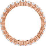 14K Gold Pear Natural Diamond Eternity Band - 3x2mm Stones - Rose Gold - view 2