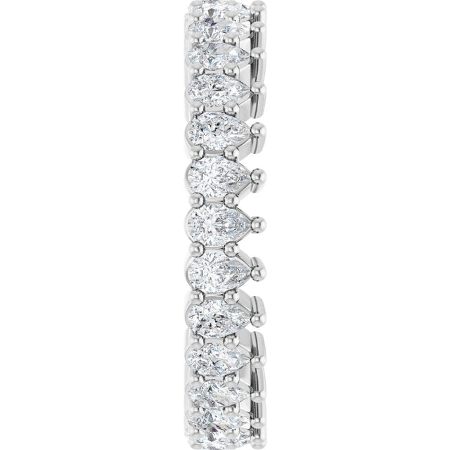 Platinum Pear Lab-Grown Diamond Eternity Band - 3x2mm Stones - view 4