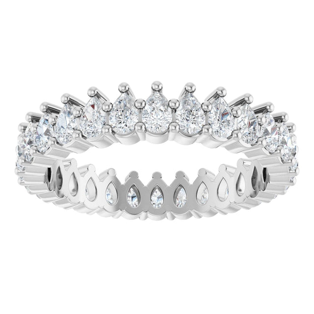 Platinum Pear Lab-Grown Diamond Eternity Band - 3x2mm Stones - view 3