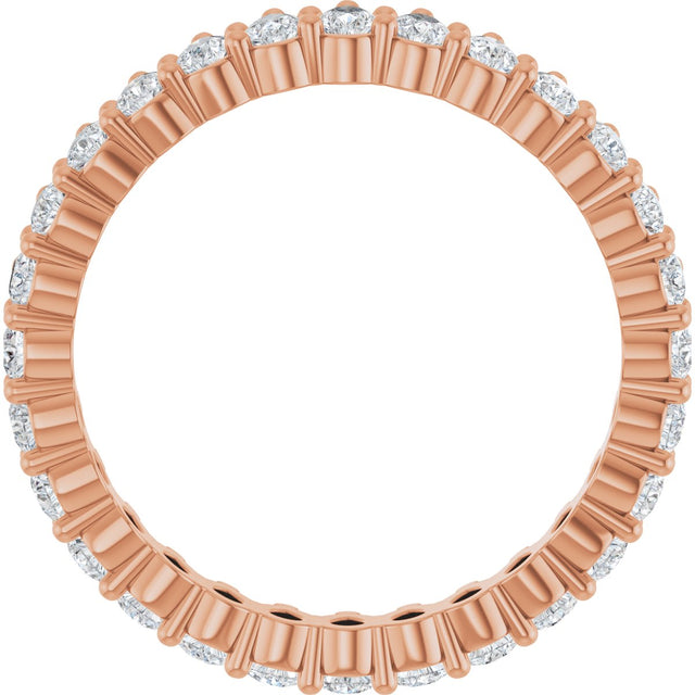 14K Gold Pear Lab-Grown Diamond Eternity Band - 3x2mm Stones - Rose Gold - view 2