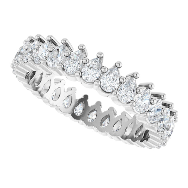 Platinum Pear Lab-Grown Diamond Eternity Band - 3x2mm Stones - view 5