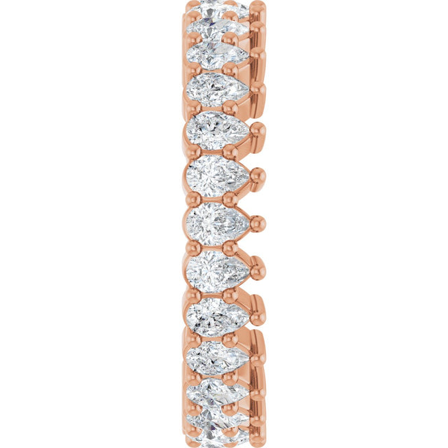 14K Gold Pear Lab-Grown Diamond Eternity Band - 3x2mm Stones - Rose Gold - view 4