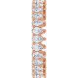 14K Gold Pear Natural Diamond Eternity Band - 3x2mm Stones - Rose Gold - view 4