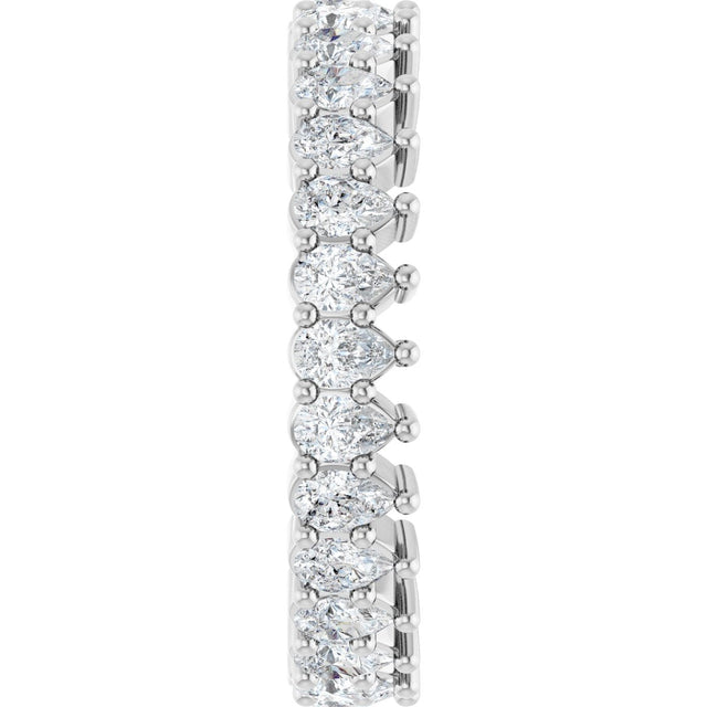 Platinum Pear Lab-Grown Diamond Eternity Band - 3x2mm Stones - view 4
