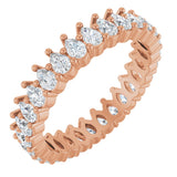 14K Gold Pear Natural Diamond Eternity Band - 3x2mm Stones - Rose Gold