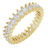 14K Gold Pear Natural Diamond Eternity Band - 3x2mm Stones - Yellow Gold