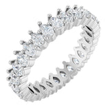 Platinum Pear Natural Diamond Eternity Band - 3x2mm Stones