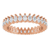14K Gold Pear Lab-Grown Diamond Eternity Band - 3x2mm Stones - Rose Gold - view 3