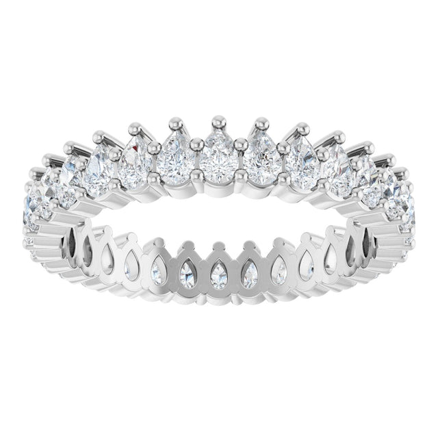 Platinum Pear Lab-Grown Diamond Eternity Band - 3x2mm Stones - view 3