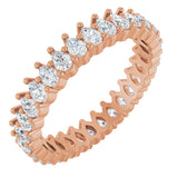14K Gold Pear Lab-Grown Diamond Eternity Band - 3x2mm Stones - Rose Gold
