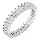 14K Gold Pear Natural Diamond Eternity Band - 3x2mm Stones - White Gold