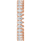 14K Gold Pear Natural Diamond Eternity Band - 3x2mm Stones - Rose Gold - view 4