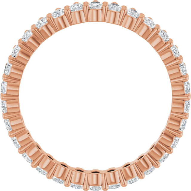 14K Gold Pear Natural Diamond Eternity Band - 3x2mm Stones - Rose Gold - view 2