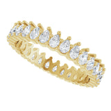14K Gold Pear Natural Diamond Eternity Band - 3x2mm Stones - Yellow Gold - view 5
