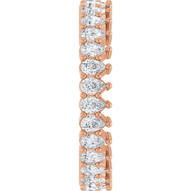 14K Gold Pear Lab-Grown Diamond Eternity Band - 3x2mm Stones - Rose Gold - view 4