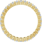 14K Gold Pear Natural Diamond Eternity Band - 3x2mm Stones - Yellow Gold - view 2